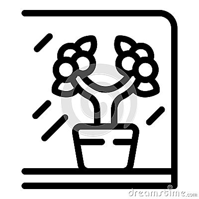 Plant pot icon outline vector. Garden windowsill Vector Illustration