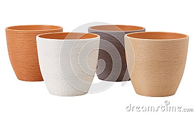 Plant pot isolated on white. Stock Photo