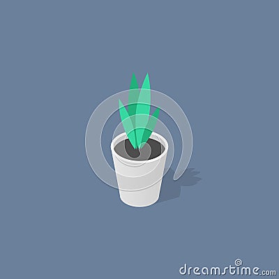 Plant Pot isometric flat design vector Vector Illustration