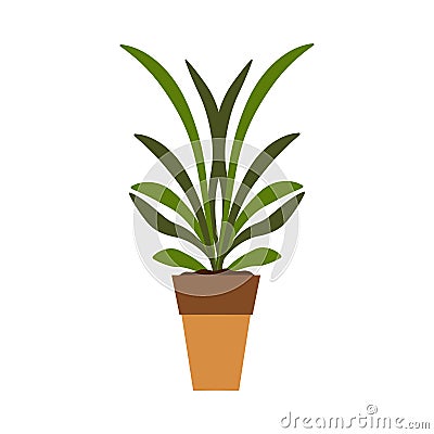 Plant pot vector icon leaf. Garden green symbol growth flower. Botanical seed stem environment indoor flora Vector Illustration
