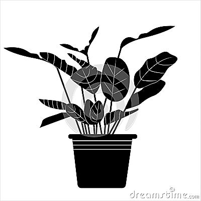 Plant in a pot. Vector illustration in simple style Vector Illustration