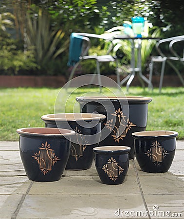 Plant pots Stock Photo