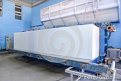 Plant for the production of sandwich panels from styrofoam Stock Photo