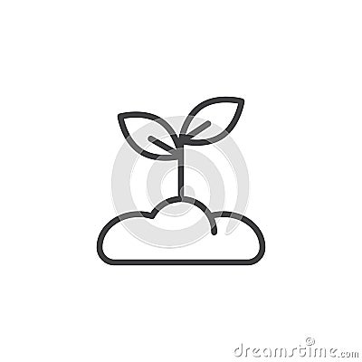 Plant soil outline icon Vector Illustration