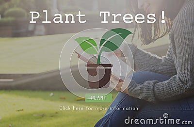 Plant Trees Ecology Environmental Conservation Growing Concept Stock Photo
