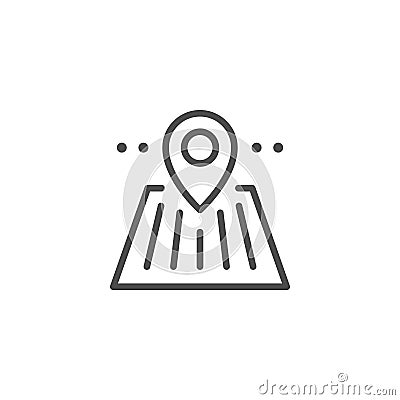 Plantation location line outline icon Vector Illustration