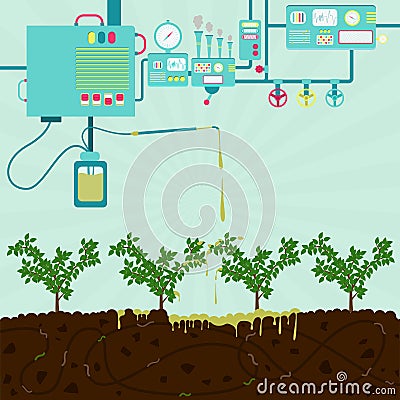 Planting chemical Vector Illustration