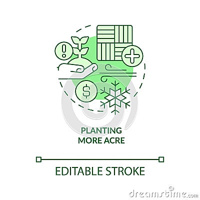 Planting more acres green concept icon Vector Illustration