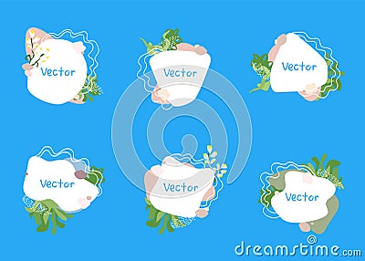 Vector set of abstract summer frames with copy space for text. Vector Illustration