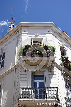 Plants on balcony Stock Photo