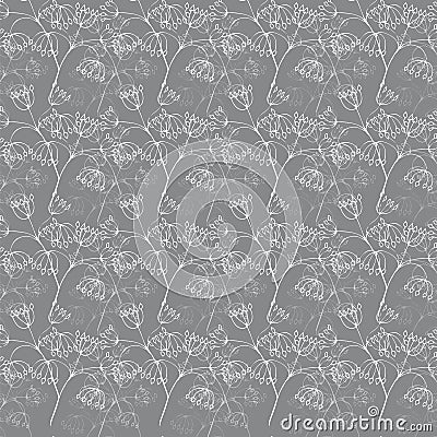 Plants on a dark gray background. Vector Illustration