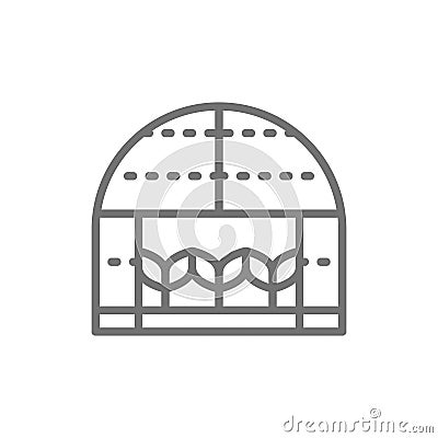 Plants in the greenhouse, gardening, farming line icon. Vector Illustration