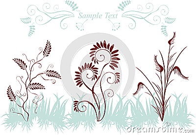 Plants silhouettes Vector Illustration