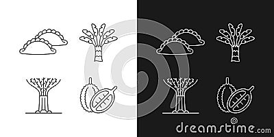 Plants in Singapore linear icons set for dark and light mode Vector Illustration