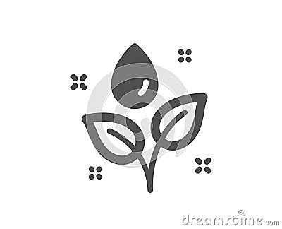 Plants watering icon. Leaves dew sign. Vector Vector Illustration