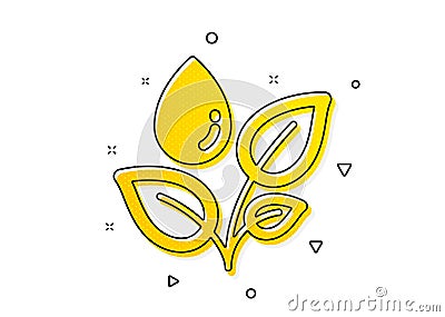 Plants watering icon. Leaves dew sign. Vector Vector Illustration