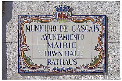 Plaque - CaisCais - Portugal Stock Photo