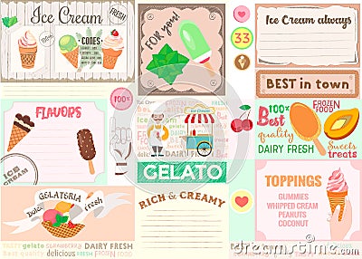 Plasemat Ice Cream theme for cafes, bars, restaurants. Vector Illustration