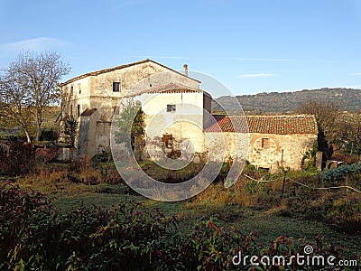 PLASENCIA, CACERES, SPAIN - December 05, 2018 : Old mill on the Paseo de la Isla Editorial Stock Photo