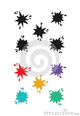 Plash star starburst icon set Vector Illustration