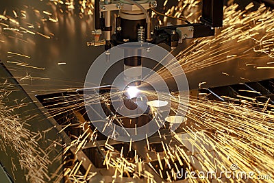 Plasma cutting metalwork industry machine Stock Photo