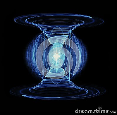 Plasma Flow Through A Double Spiral Wire Producing High Energy Particle Discharge Stock Photo