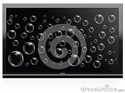 Plasma HD TV Wide Screen Black Stock Photo