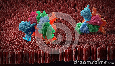 Plasma membrane of a human cell. Stock Photo