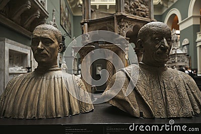 Bust of Filippo Strozzi by Benedetto da Maiano at the V&A Museum in London, England Editorial Stock Photo