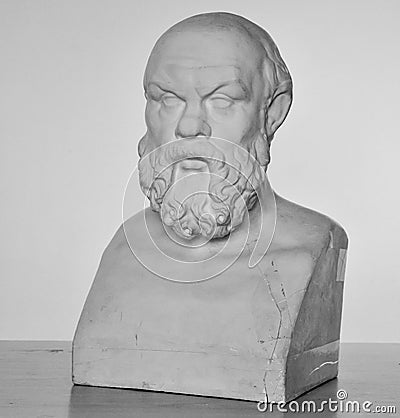 Plaster bust of Socrates Stock Photo