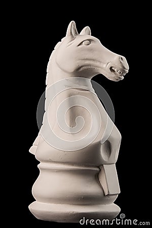 Plaster figurine chess piece horse Stock Photo