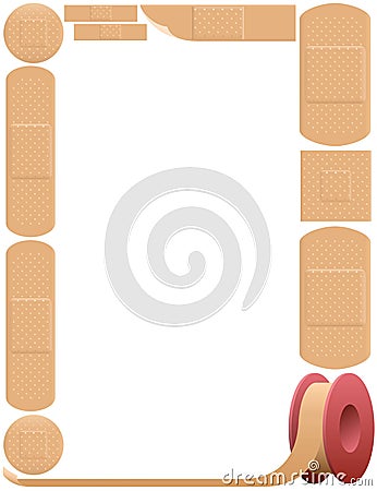 Plaster Frame Adhesive Bandage Vector Illustration