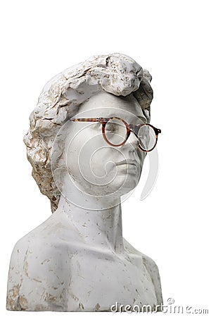 Plaster head with glasses Stock Photo