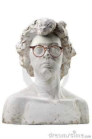 Plaster head with glasses Stock Photo