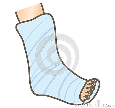 Plaster on the leg Vector Illustration