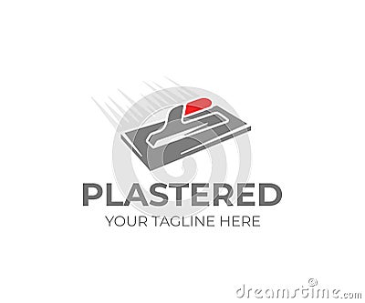 Plastering trowel logo template. Plasterer tool vector design Vector Illustration