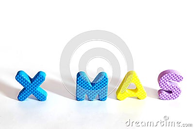 Plastic alphabet letter set for chrismas day. Stock Photo