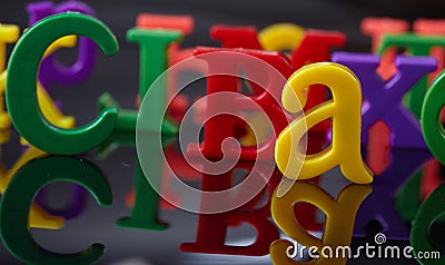 Plastic alphabet letters Stock Photo