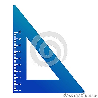 Plastic angle ruler icon, cartoon style Vector Illustration