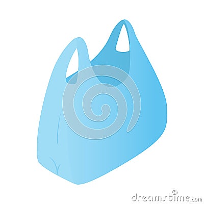 Plastic bag isometric 3d icon Vector Illustration