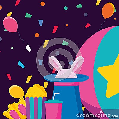 Plastic balloon with star Vector Illustration