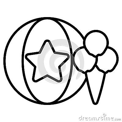 Plastic balloon with star Vector Illustration