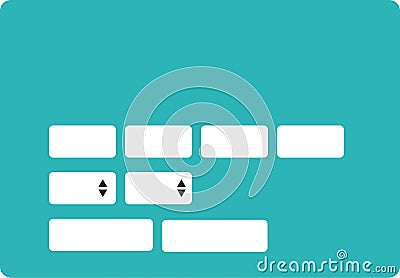 Plastic Bank Card Entering Card Number Vector Illustration