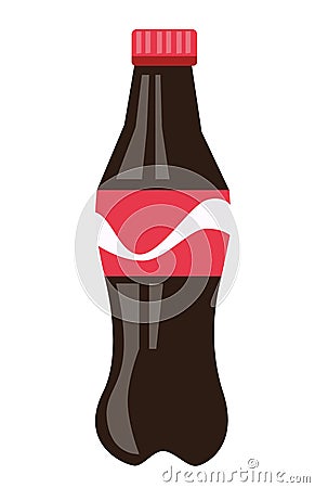 Bottle of brown soda vector cartoon illustration. Vector Illustration