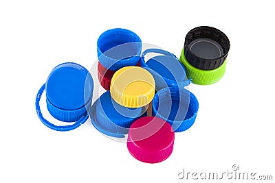 Plastic bottle caps Stock Photo