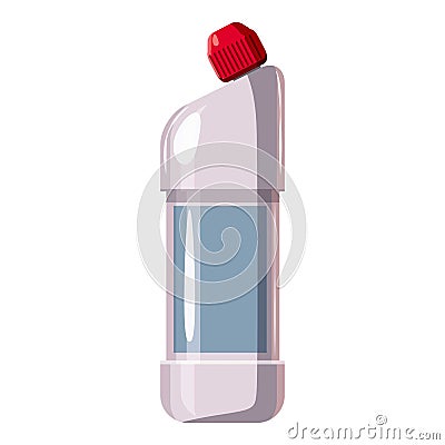 Plastic bottle of detergent icon, cartoon style Vector Illustration