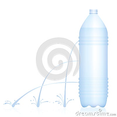 Fluid Dynamics Plastic Bottle Water Jets Torricellis Law Vector Illustration