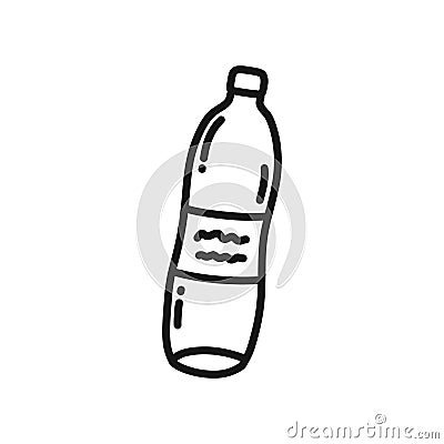 Plastic bottle doodle icon, vector illustration Cartoon Illustration