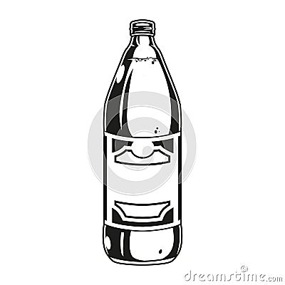 Plastic bottle full of beer Vector Illustration