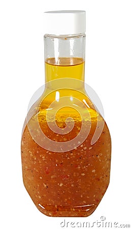 Plastic bottle of Italian salad dressing Stock Photo